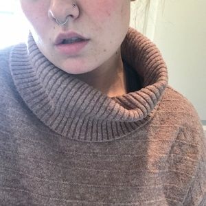Soft pink cowl neck sweater